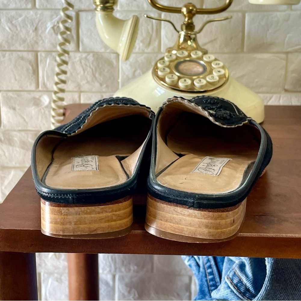 Brighton Melani Black Suede Leather Floral Beaded Mules Size 6.5 - Picture 7 of 15